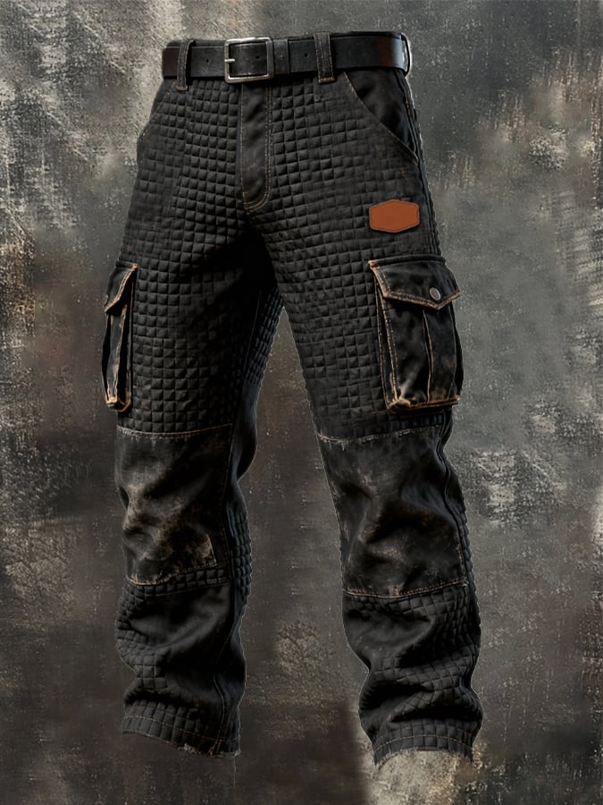 Men's Retro Multifunctional Pocket Work Pants