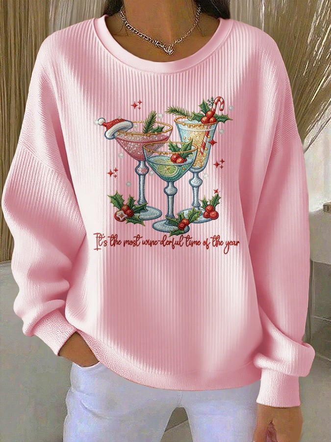 Women's casual IT'S THE MOST WINE-DERFUL TIME OF THE YEAR sweatshirt