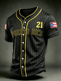 Men's Puerto Rico Baseball Print Short-Sleeve Shirt