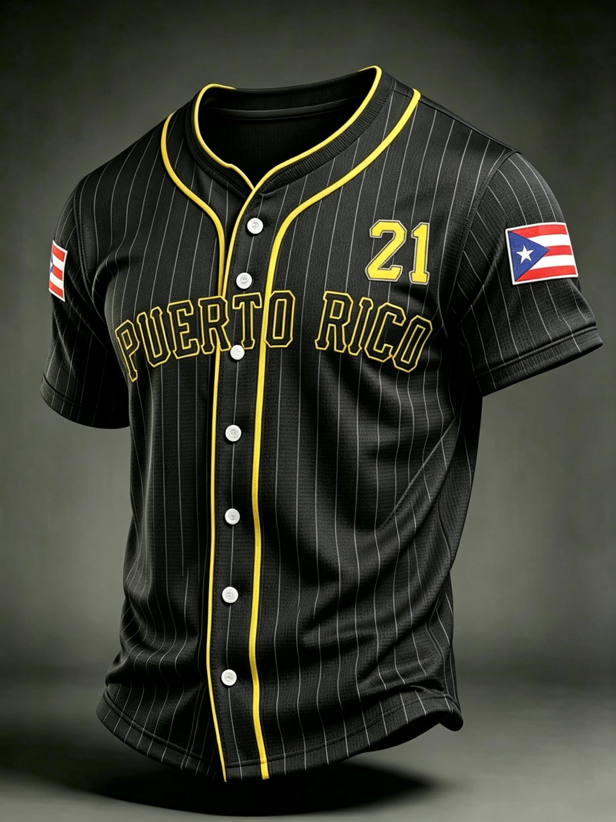 Men's Puerto Rico Baseball Print Short-Sleeve Shirt