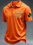 Men's Short-Sleeve Polo Shirt with Music Tour Print