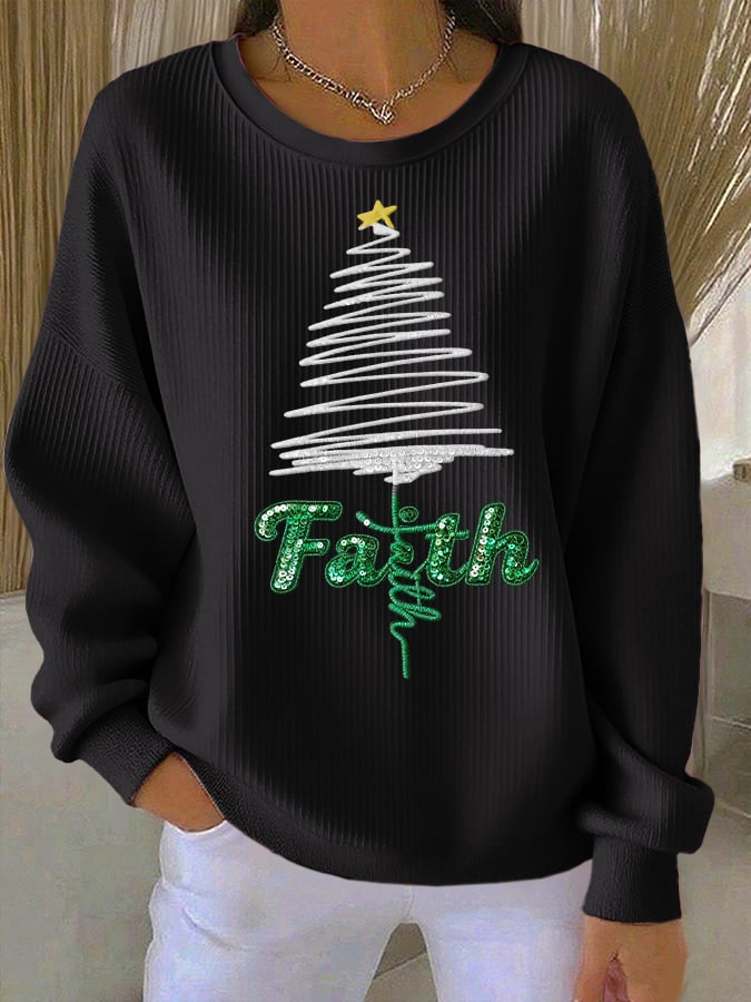 Women's Casual Faith Christmas Sweatshirt