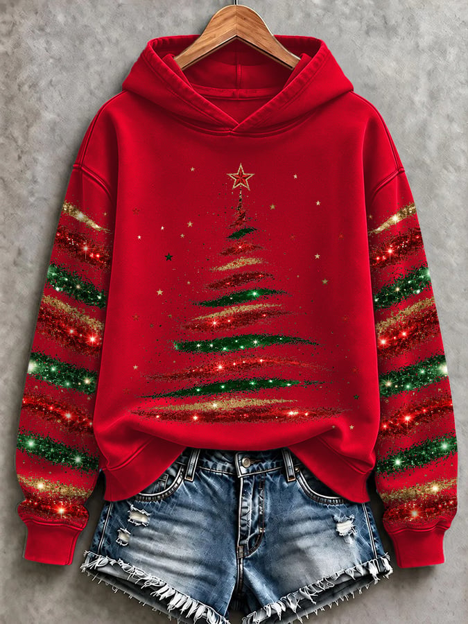 Women's Casual Printed Hooded Sweatshirt