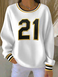 Women's Casual Print Long Sleeve Knit Top