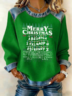 Retro Merry Christmas String Lights Upside Down Print Sweatshirt