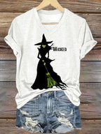 Women's Halloween Witch Print Casual T-Shirt