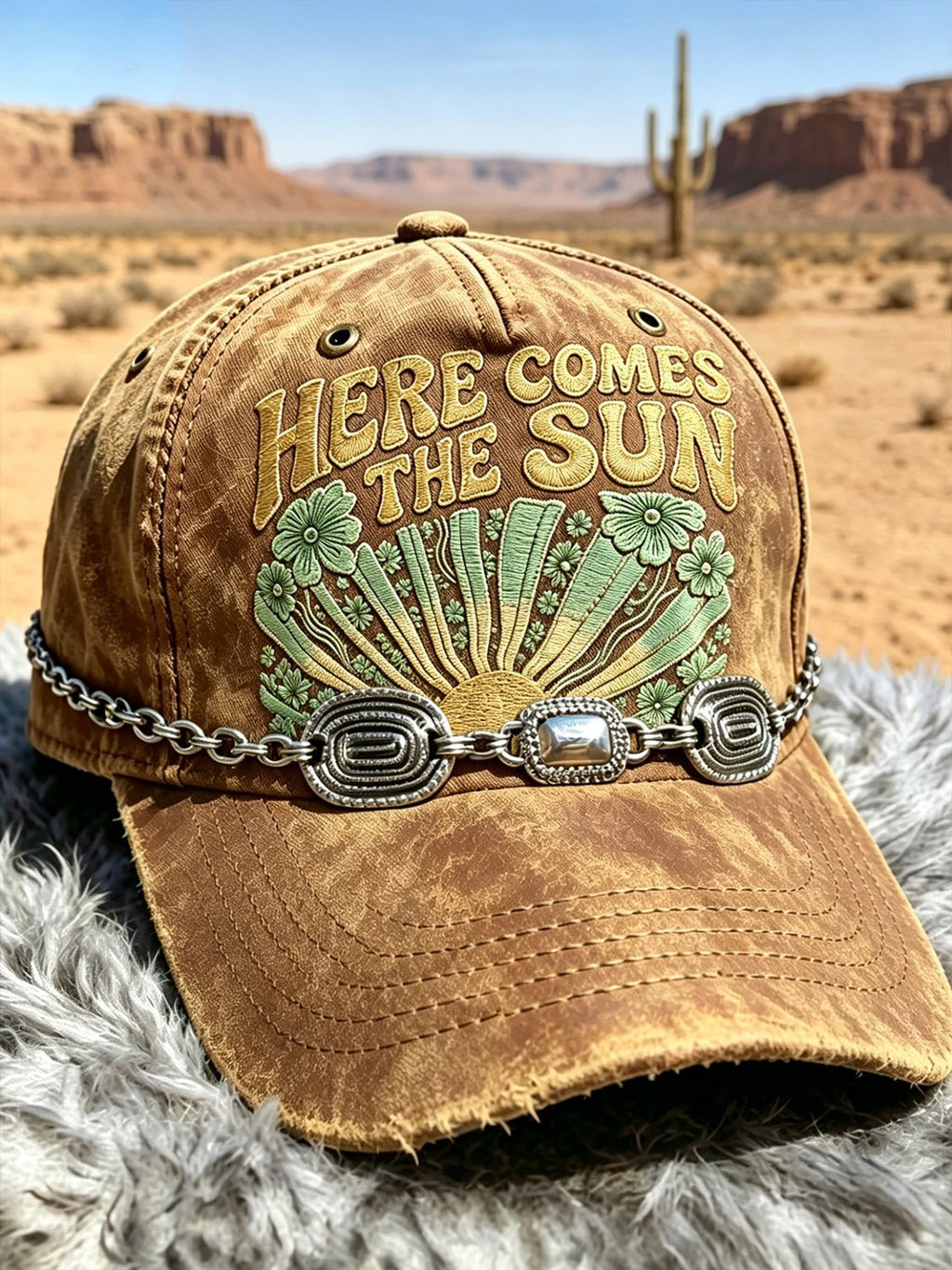Vintage Western Cowboy Baseball Cap (necklace not included)