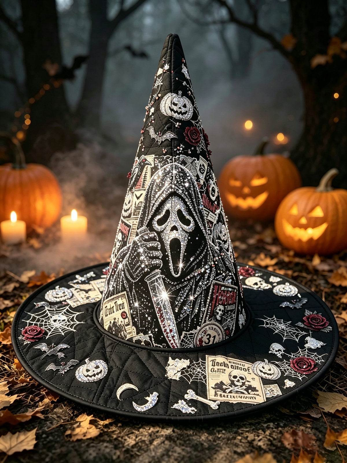 Unisex Halloween Casual Printed Witch Hat