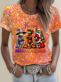 Happy Hallothanksmas Printed T-shirts