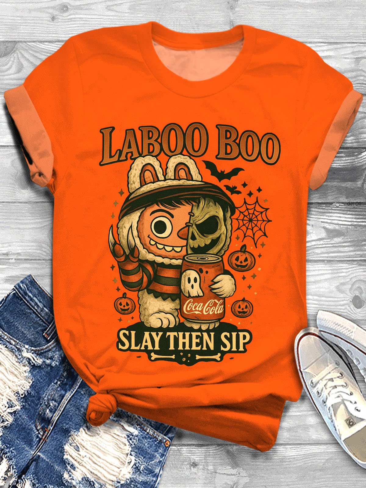 Halloween Spooky Cute Cartoon Ghost Printed T-shirt