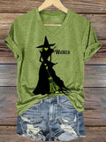 Women's Halloween Witch Print Casual T-Shirt