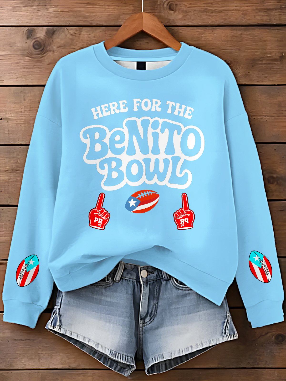 Puerto Rico Color Leisure Printed Long Sleeve Casual Top