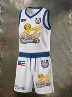 Men's Puerto Rican Basketball Print Casual Cargo Pants