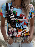 Merry Christmas King of Rock and Roll Printed T-shirts