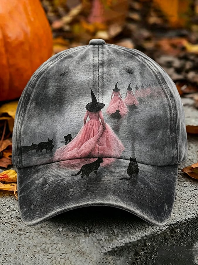 Unisex Retro Halloween Print Hat
