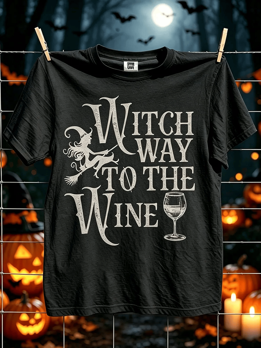 Women's Halloween Witch Print T-Shirt