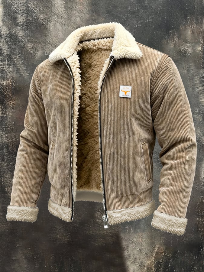Men's Retro Warm Corduroy Outdoor Jacket