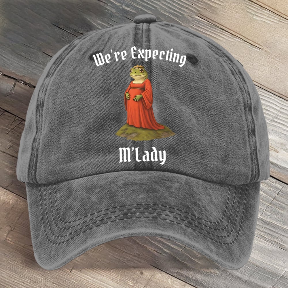 Frog Mom Dad Pregnancy Funny Couple Art Printed Cap
