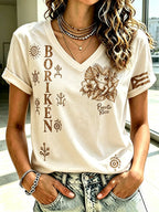 Women's Puerto Rico Printed round  T-shirt