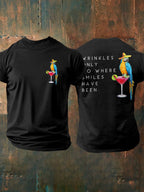 Men's Retro Wrinkles Only Go Where Smiles Have Been Print T-Shirt