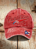 Unisex Puerto Rico Baseball-Print Baseball Cap