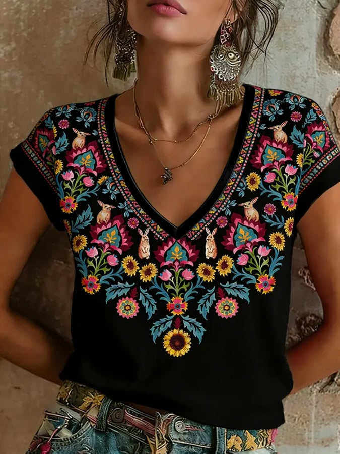 Women's Cinco de Mayo Print Casual T-Shirt