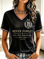 Women's 9.11 Never Forget Printed Casual Tops