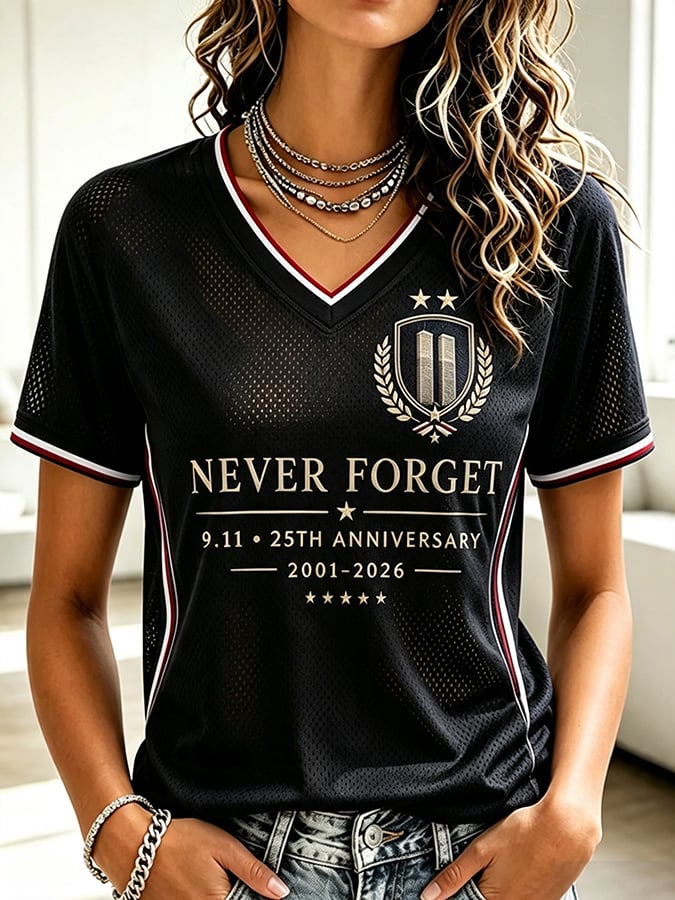 Women's 9.11 Never Forget Printed Casual Tops