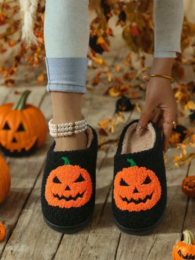 Women's Casual Halloween Pumpkin Home Indoor Slippers