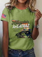 Women's Alligator Alcatraz Print T-shirt
