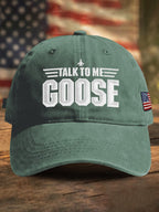 Retro Talk To Me Goose Print Baseball Cap