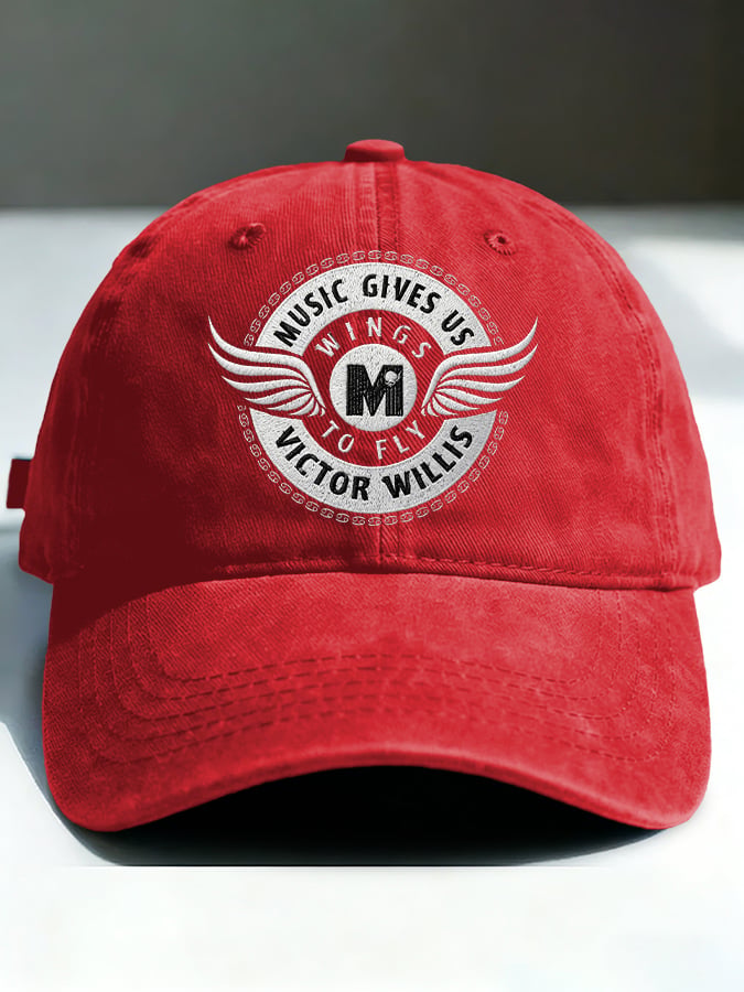 Retro Music Gives Us Wings To Fly Print Baseball Cap