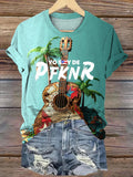 Boricua Pride Pfknr Singer Collage Printed Crew Neck T-shirt