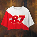 TT 87 Rugby Patchwork Print Women's Umbilized T-shirt