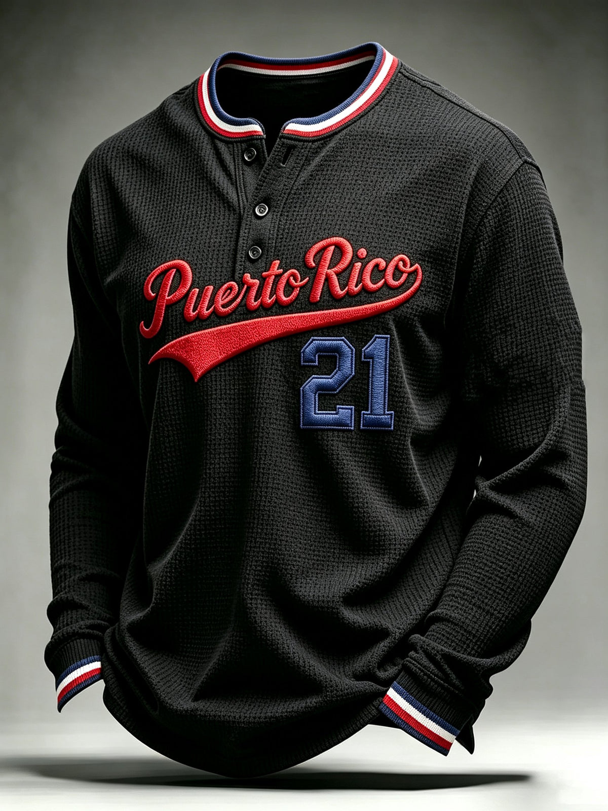 Men's Long-sleeve T-shirt with No. 21 baseball print