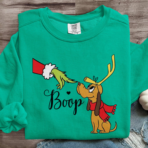 Boop Funny Dog Christmas Art Print Sweatshirt