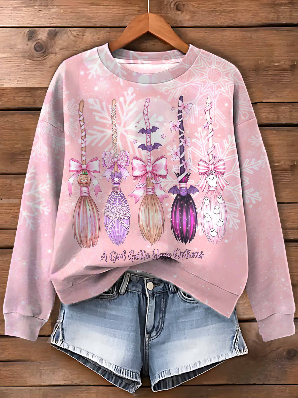 A Girl Gotta Have Options Halloween Printed Long Sleeve Top