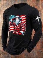 Men's Christmas Patriotic Veteran Gift Crew Neck Top