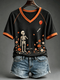 Women's Halloween Well, shit... Print V Neck T-Shirt