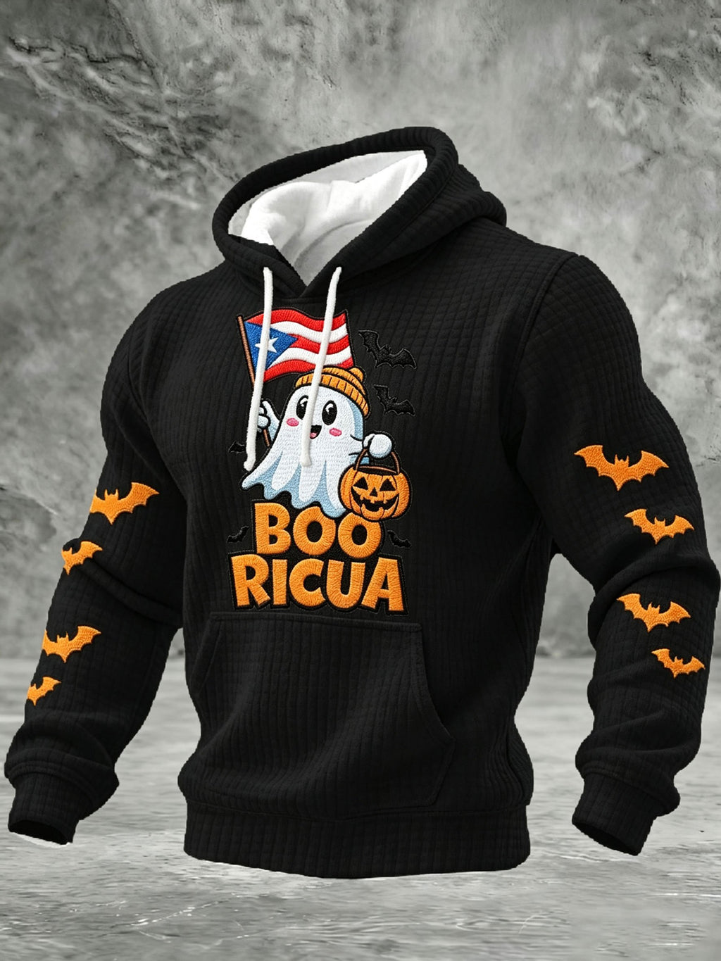 Men'S Boricua Halloween Casual Printed Hoodie