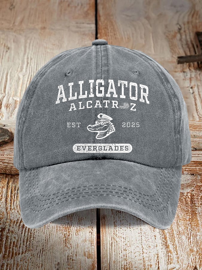 Alligator Alcatraz Funny Florida Everglades Dark Humor  Pride Baseball Cap