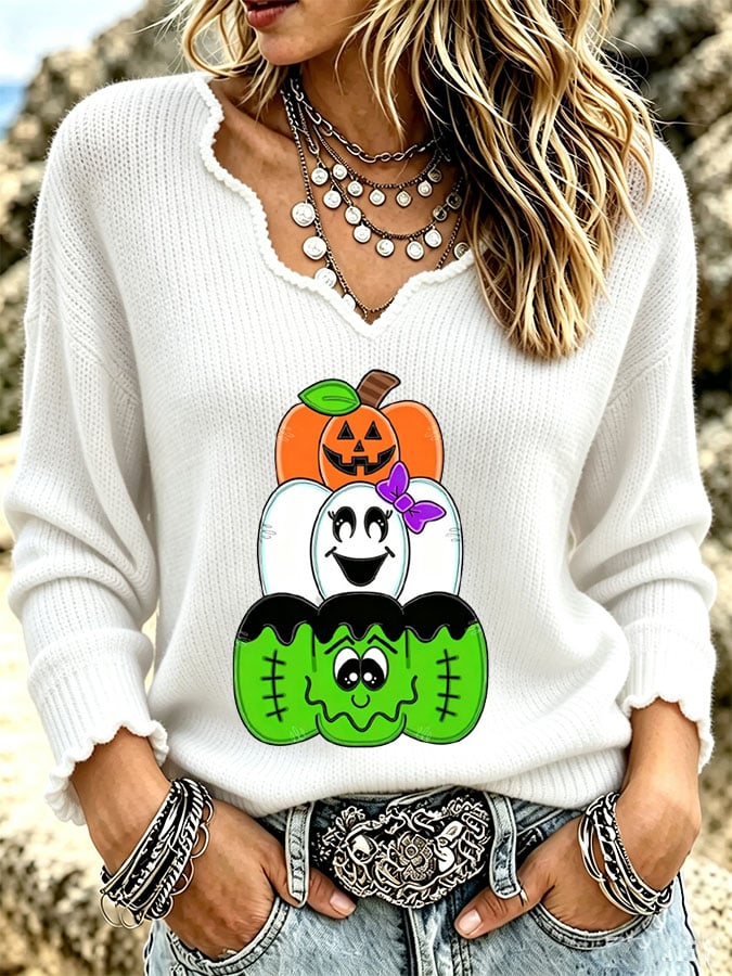 Women's Casual Retro Collar Frayed Edge Top