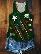 Puerto Rico Printed Casual Tank Top