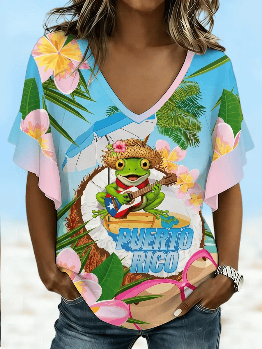 Women's Puerto Rico Print T-shirt