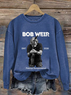 Women's Vintage Rock Tribute Print Casual Sweatshirt