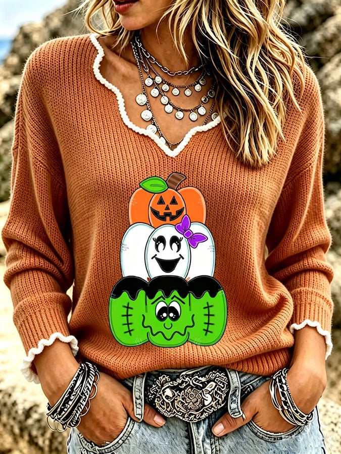 Women's Casual Retro Collar Frayed Edge Top