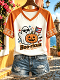 Women's Halloween In Puerto Rico Print Top