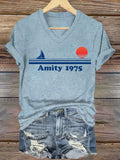 Women's Amity Island 1975 Print T-shirt