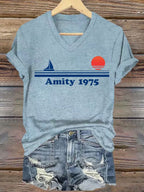 Women's Amity Island 1975 Print T-shirt