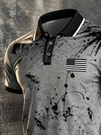 Men's Retro "Patriot" Color-Block Short-Sleeve Polo Shirt